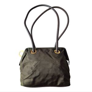 Vintage Celine Paris Nylon Leather Shoulder Bag